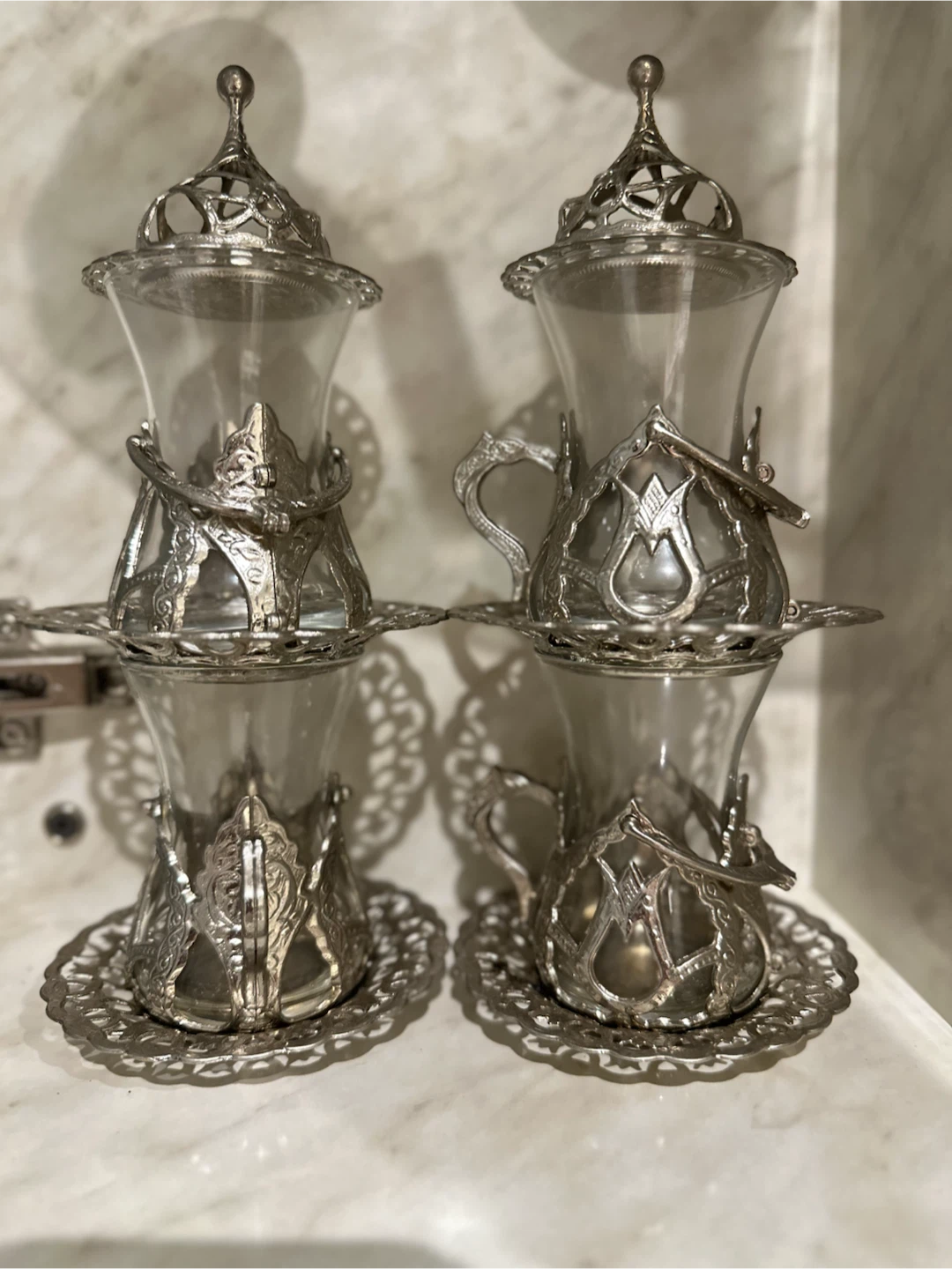 Set of 4 Turkish Tea Glasses - bought in Istanbul - photo 4