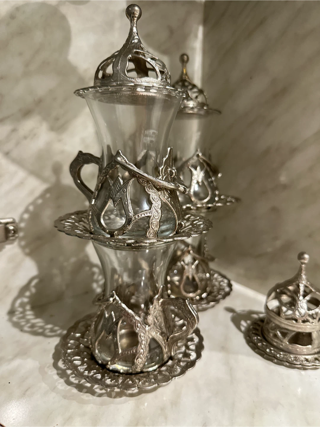 Set of 4 Turkish Tea Glasses - bought in Istanbul - photo 5