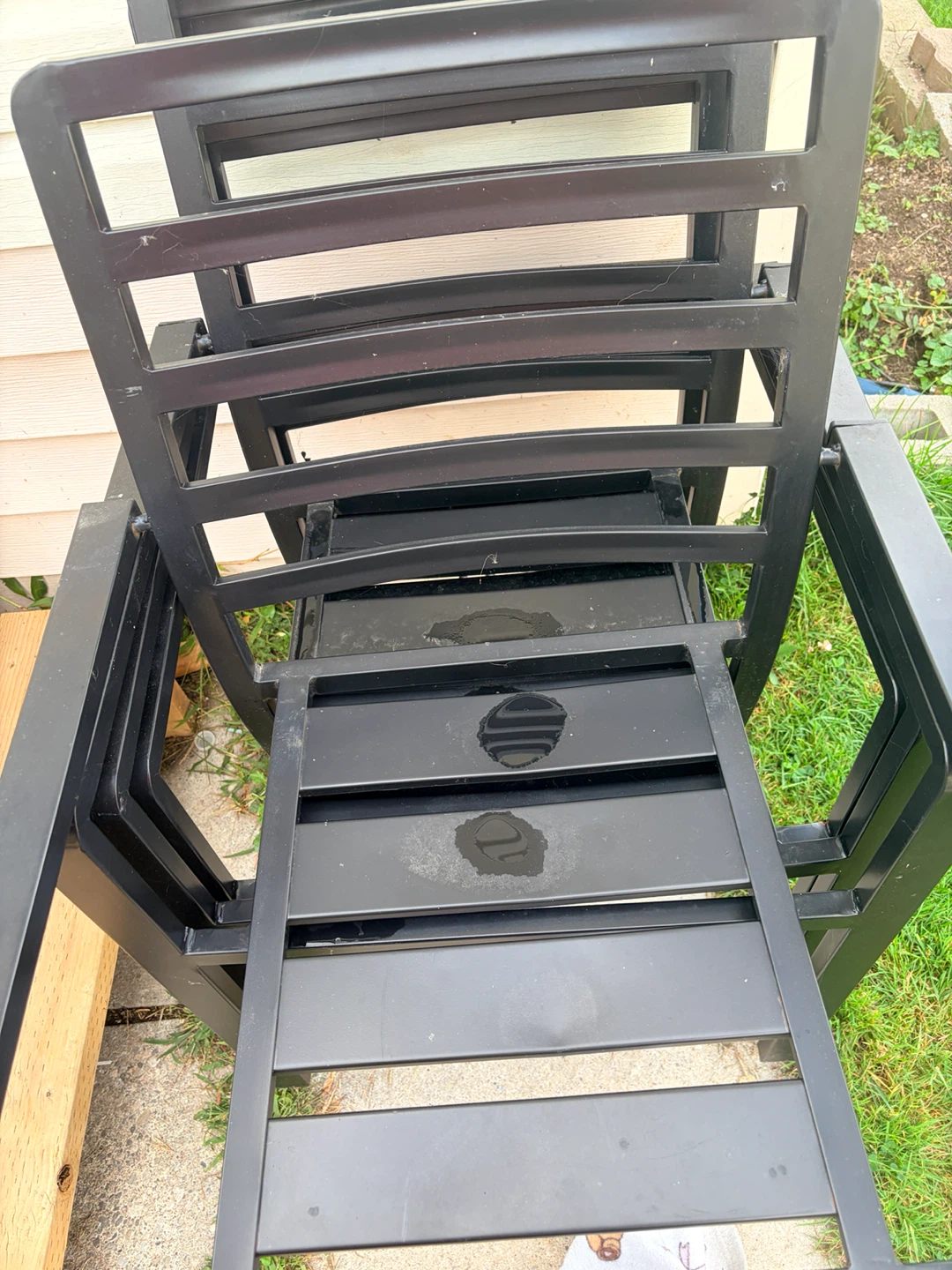 Set of 4 Stackable Black Metal Outdoor Chairs