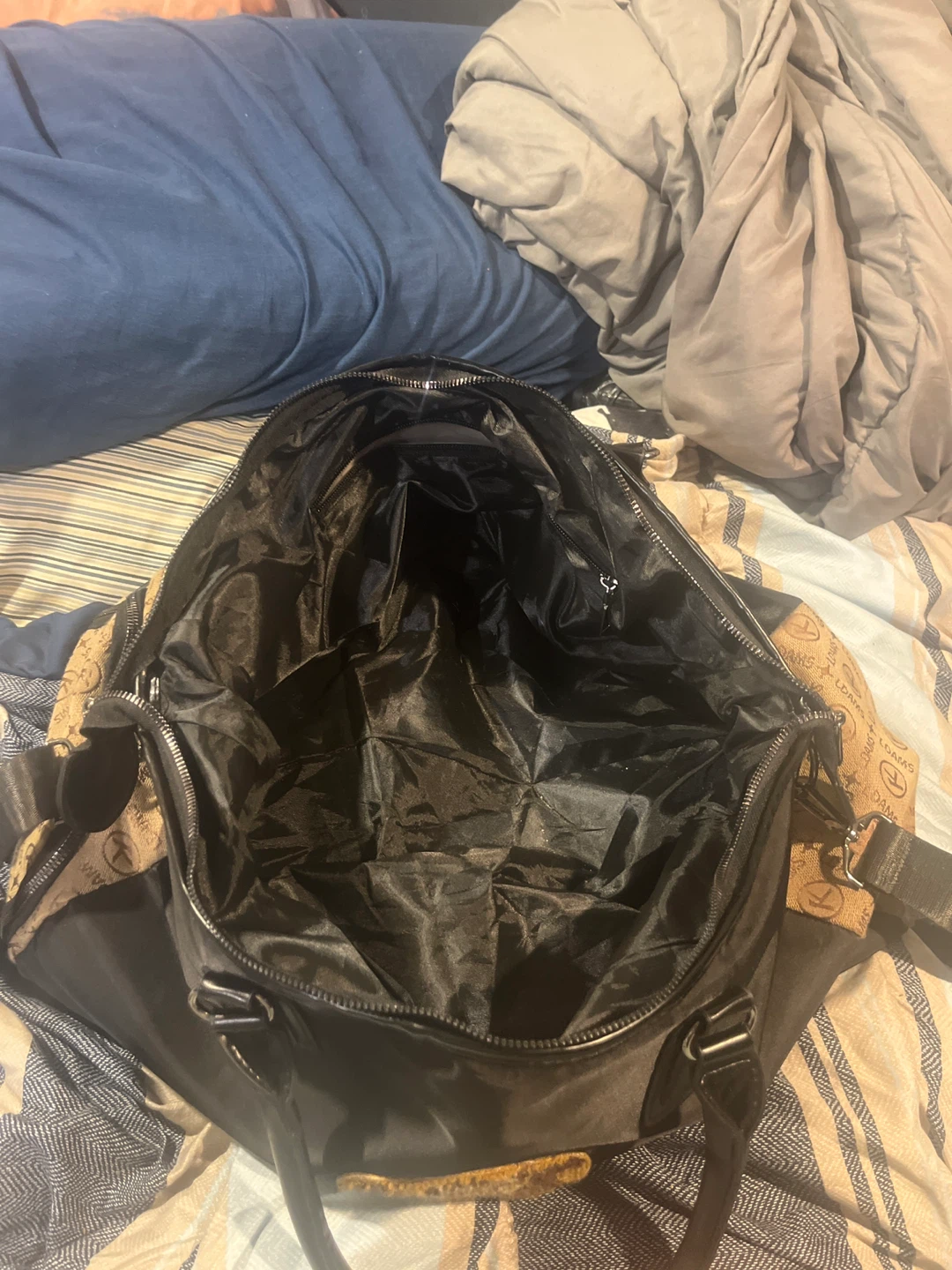 Black Travel Duffle Bag with Bear Detail - photo 2