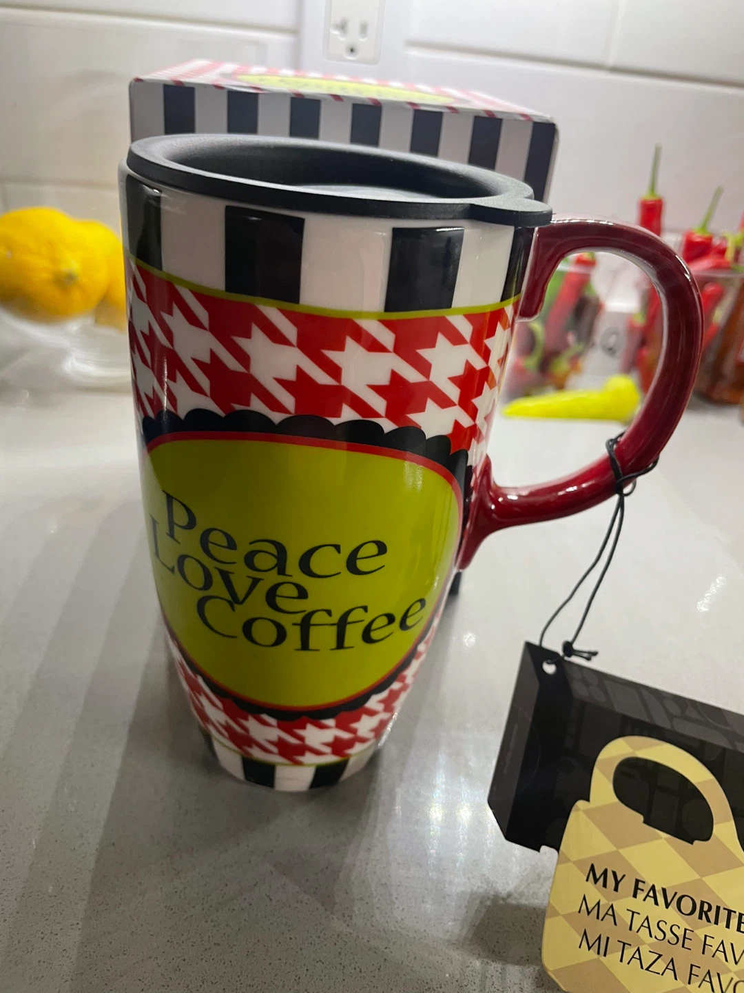 NEW! Peace Love Coffee Latte Travel Mug - photo 2