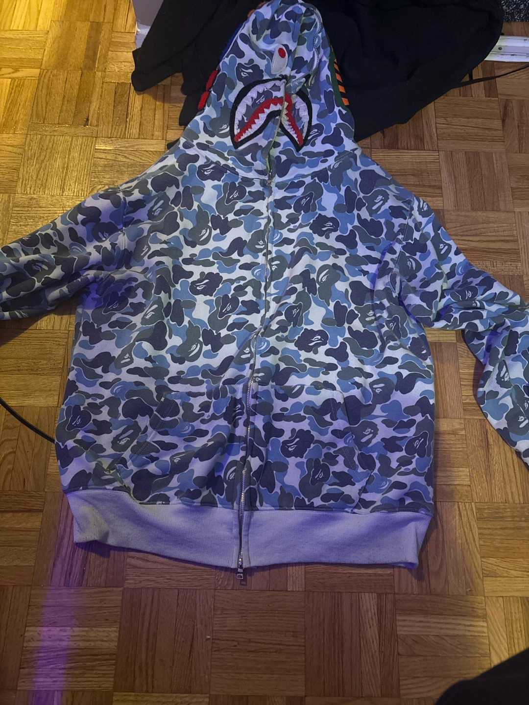 BAPE Shark Full Zip Hoodie Blue Camo