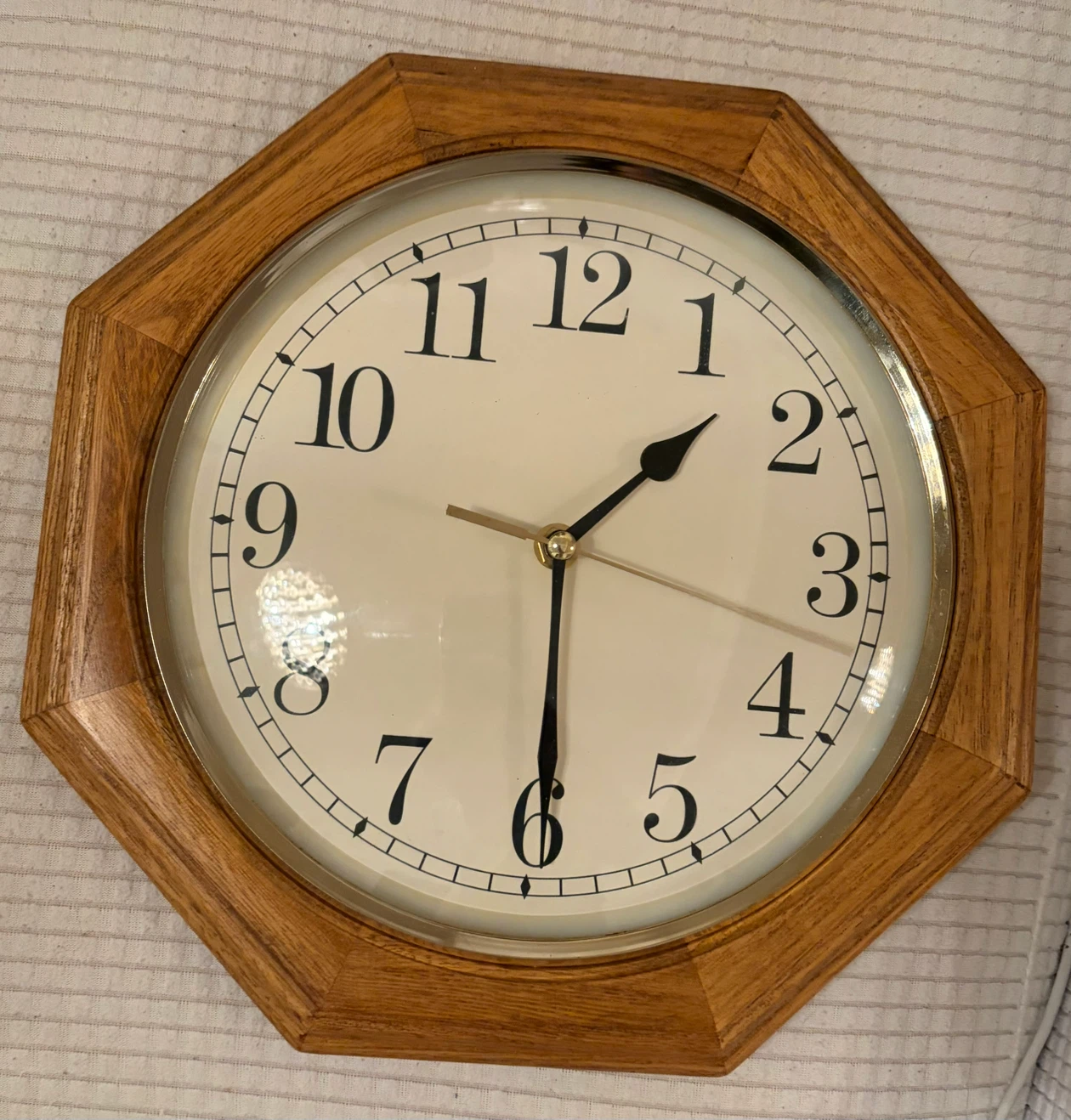 Octagonal Wooden Wall Clock