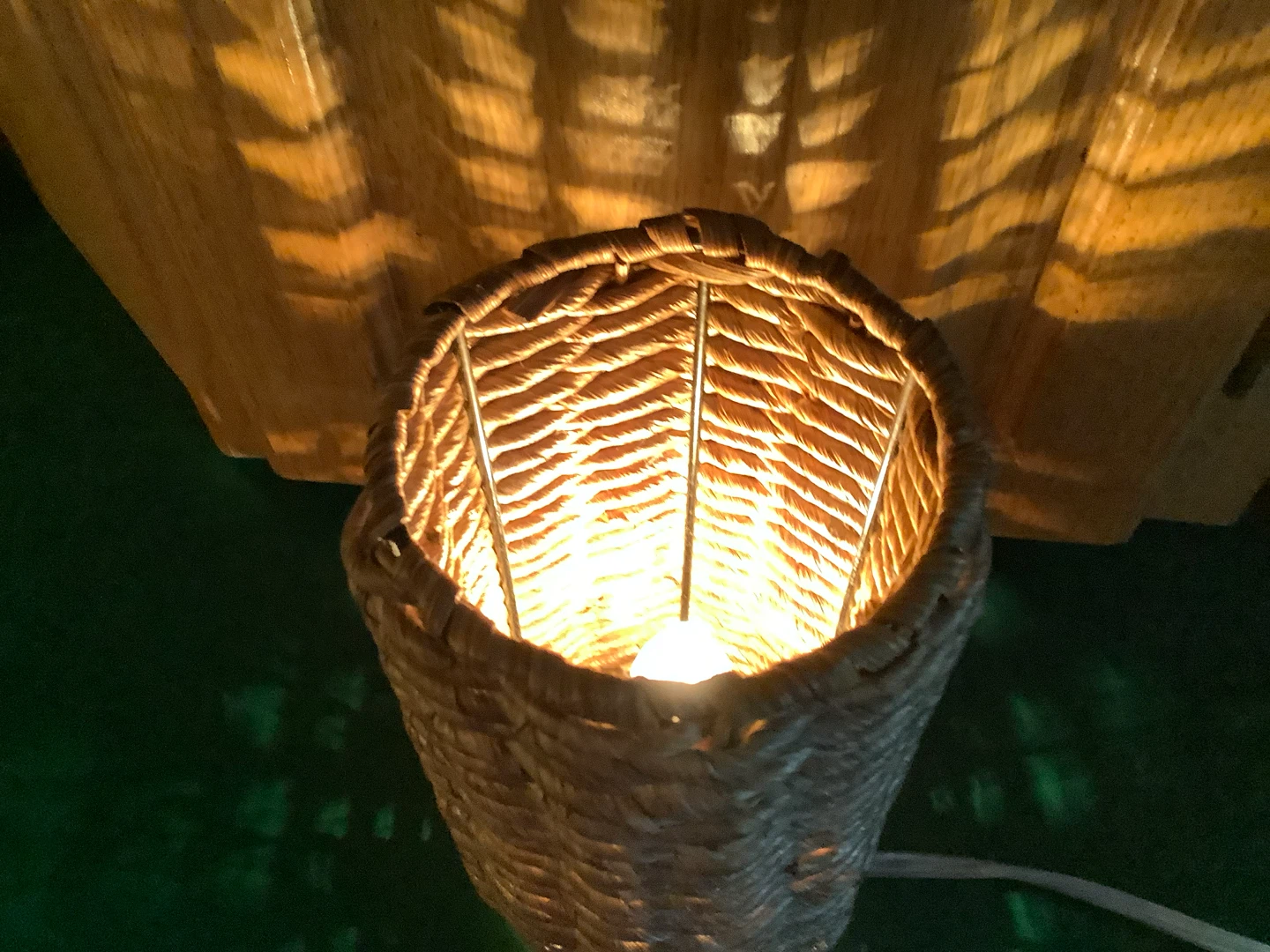 Vt Cylindrical Woven Wicker Accent Table Lamp 🐞 - photo 2