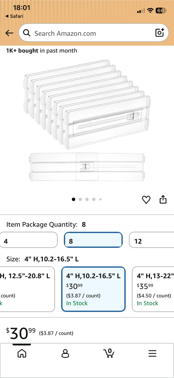 Vtopmart 5 Pack Adjustable Drawer Dividers