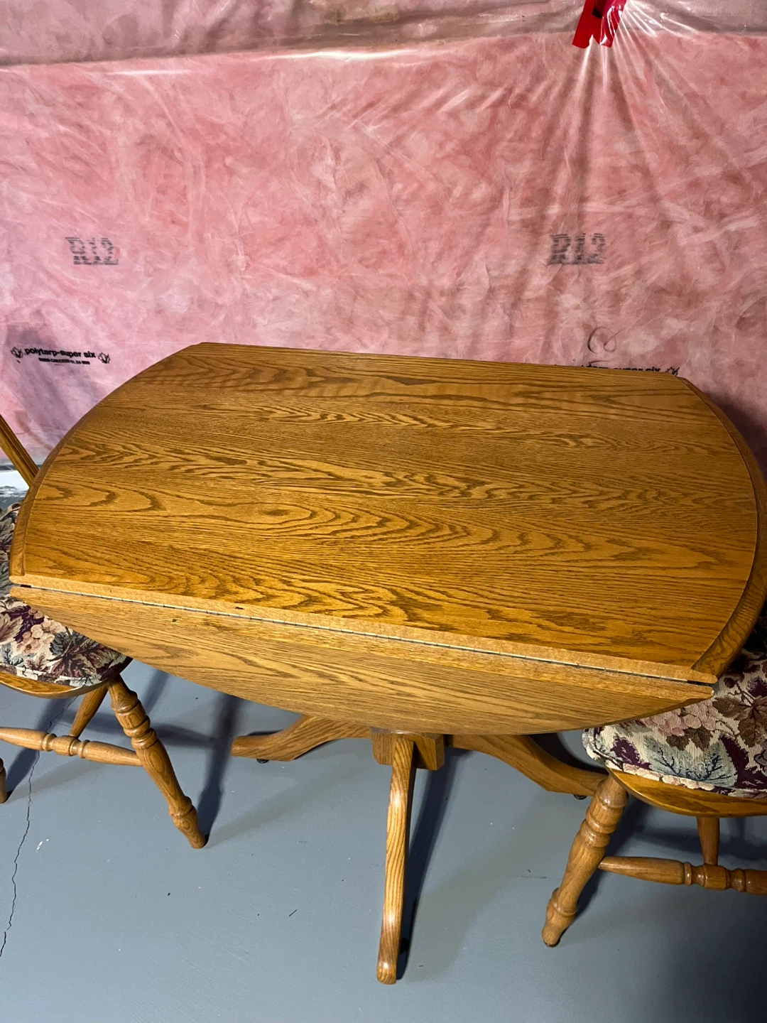 Oak Drop-Leaf Dining Table with Two Chairs - photo 2