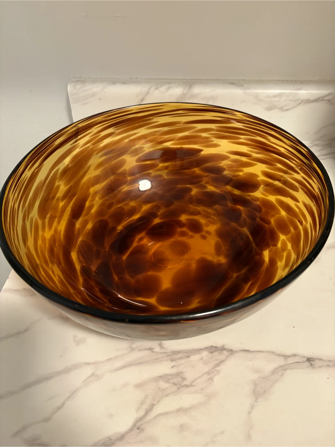 Amber Tortoiseshell Glass Bowl