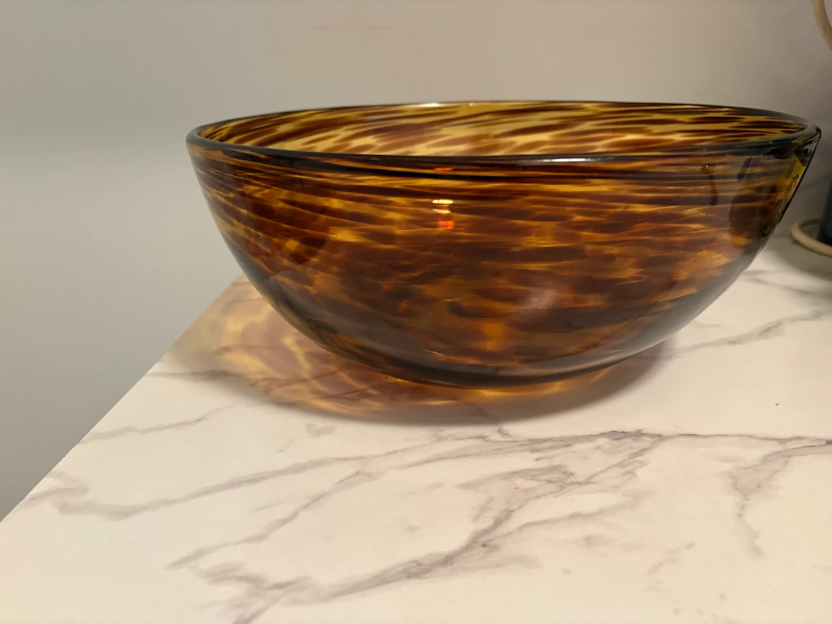Amber Tortoiseshell Glass Bowl - photo 2