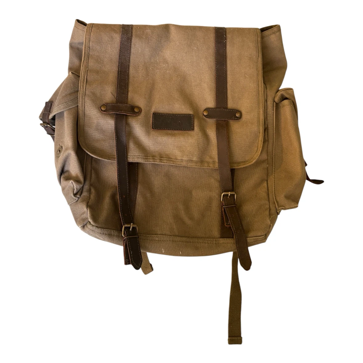 Vintage-Style Brown Canvas Backpack