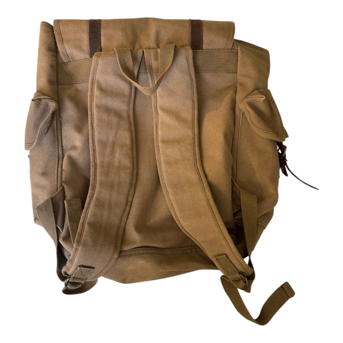 Vintage-Style Brown Canvas Backpack - photo 2