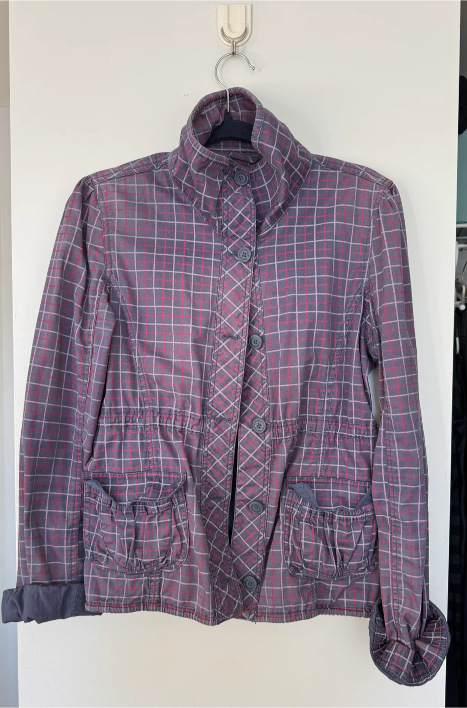 vintage plaid funnel neck jacket - photo 2