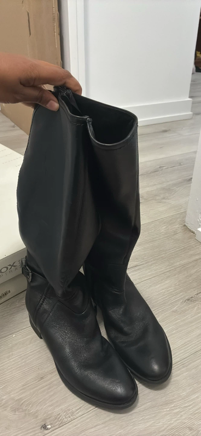 Geox Black Leather Boots Size 37 - photo 2