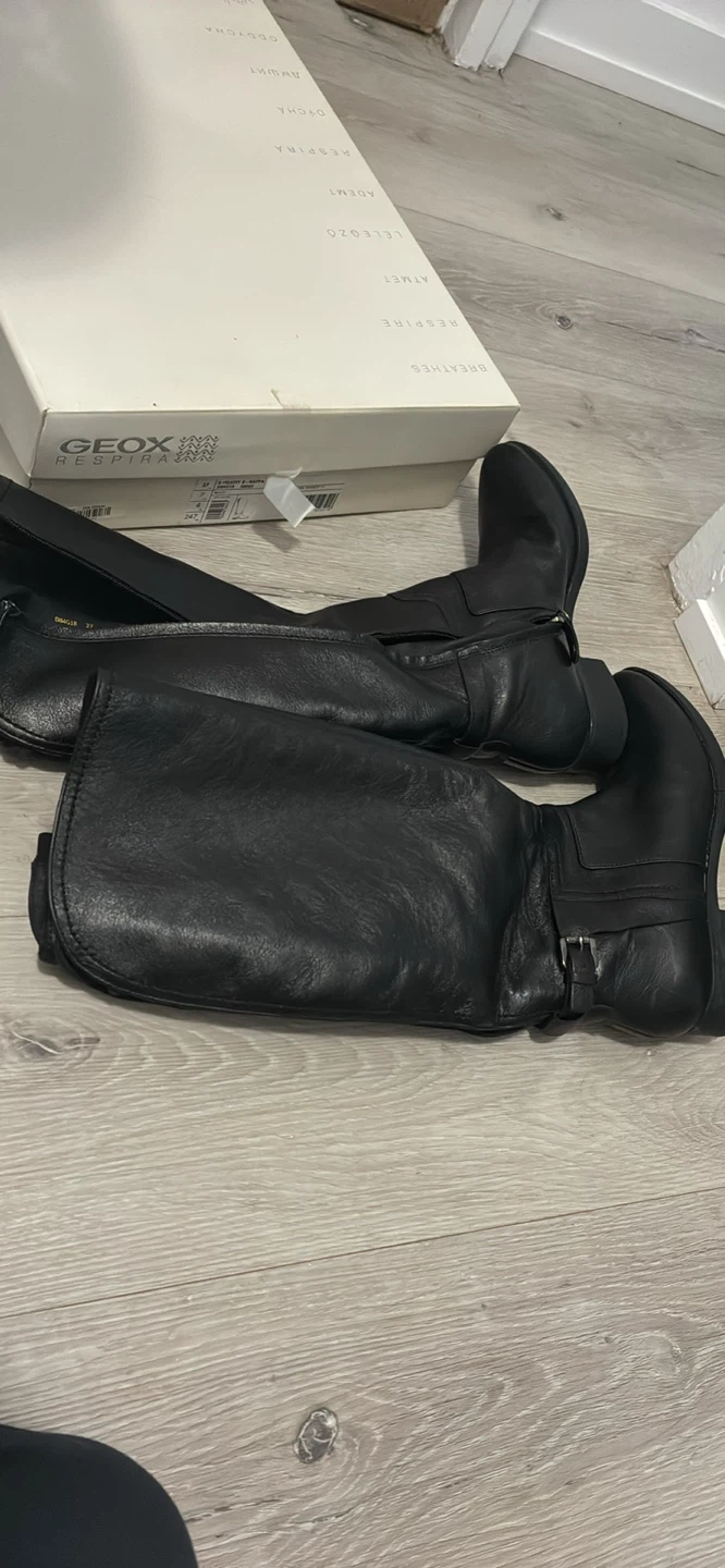 Geox Black Leather Boots Size 37 - photo 4