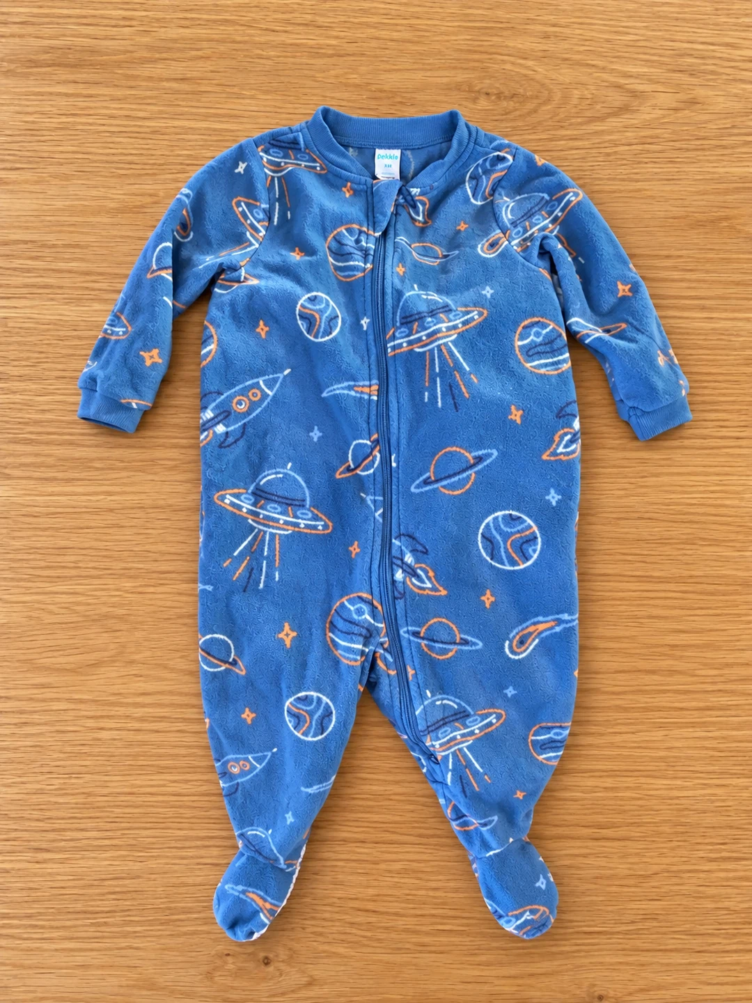 4/$10 12M Pekkle Baby Space Sleeper Blue Fleece