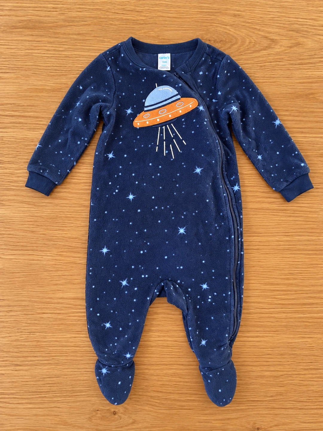 4/$10 Pekkle Space Print Fleece Onesie 12M