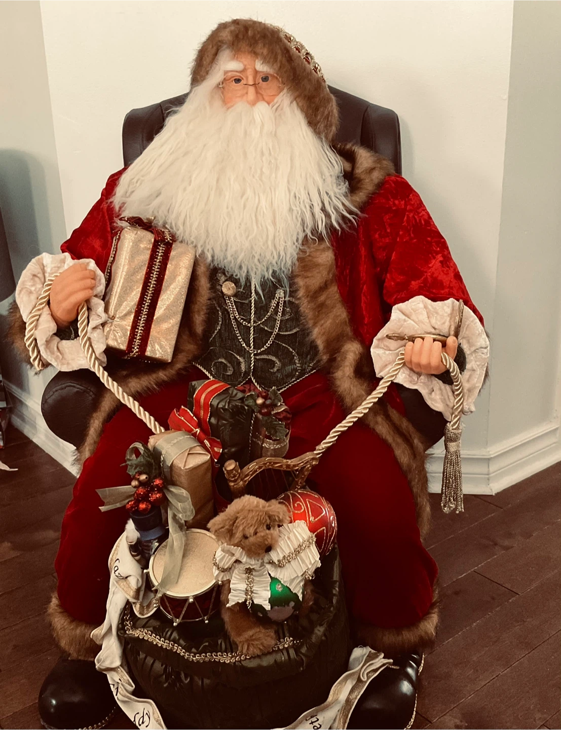 Large Standing Santa Figurine with Gifts