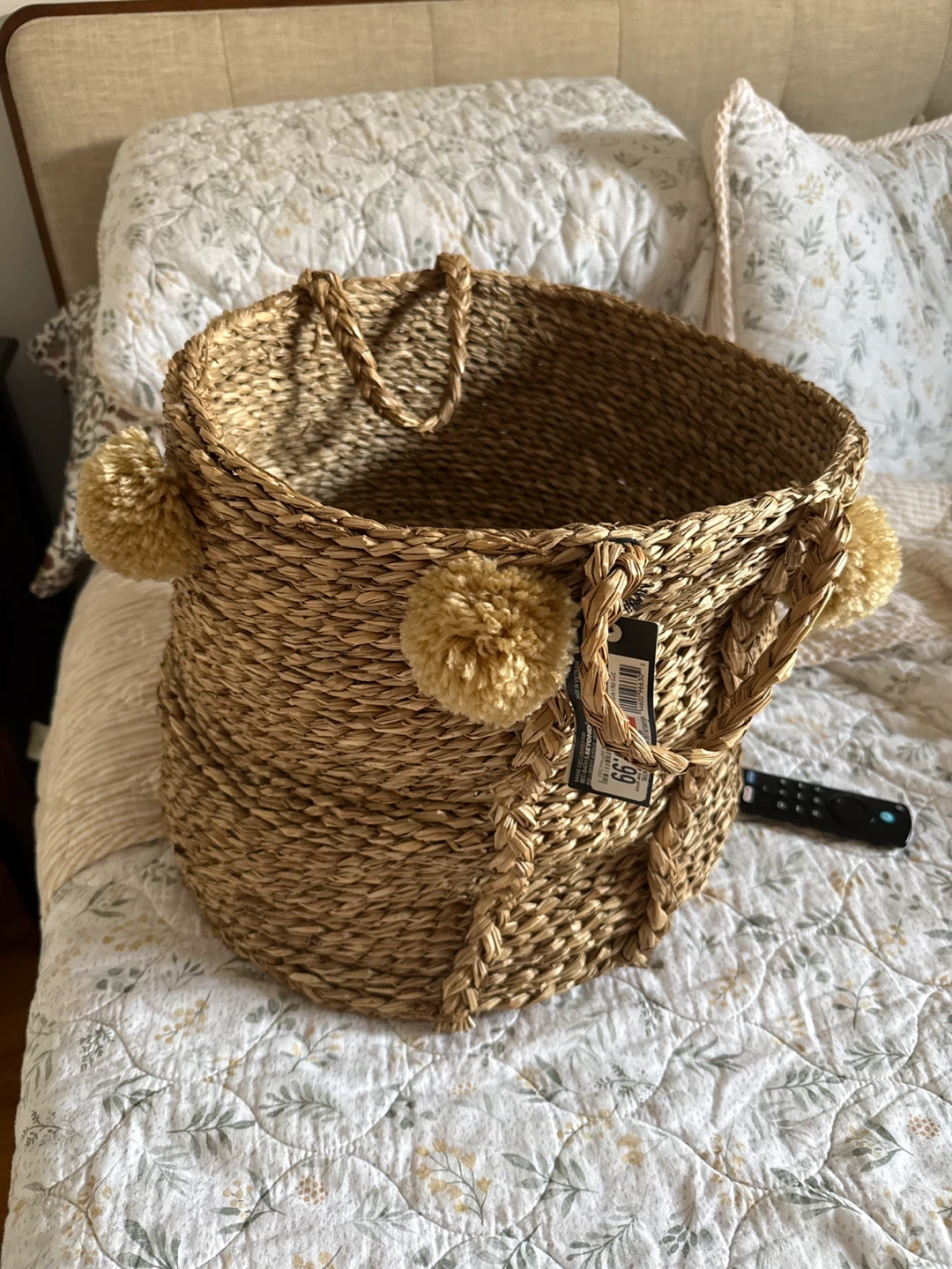 Bed Bath & Beyond Woven Pom-Pom Basket