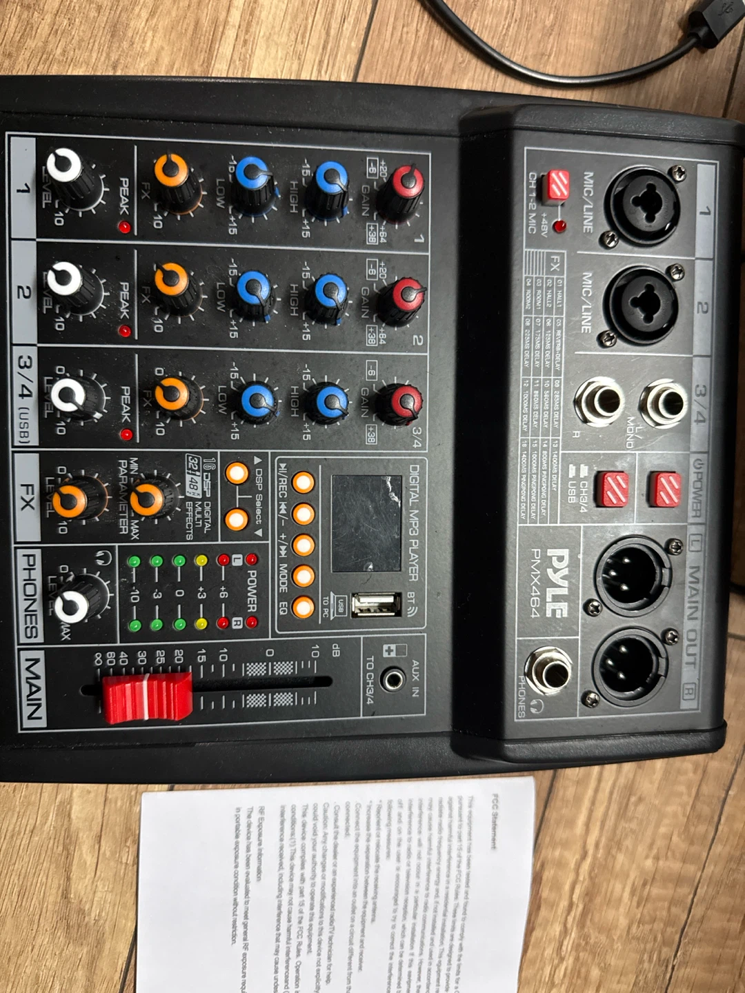 Pyle PMX464 4-Channel Audio Mixer - photo 2