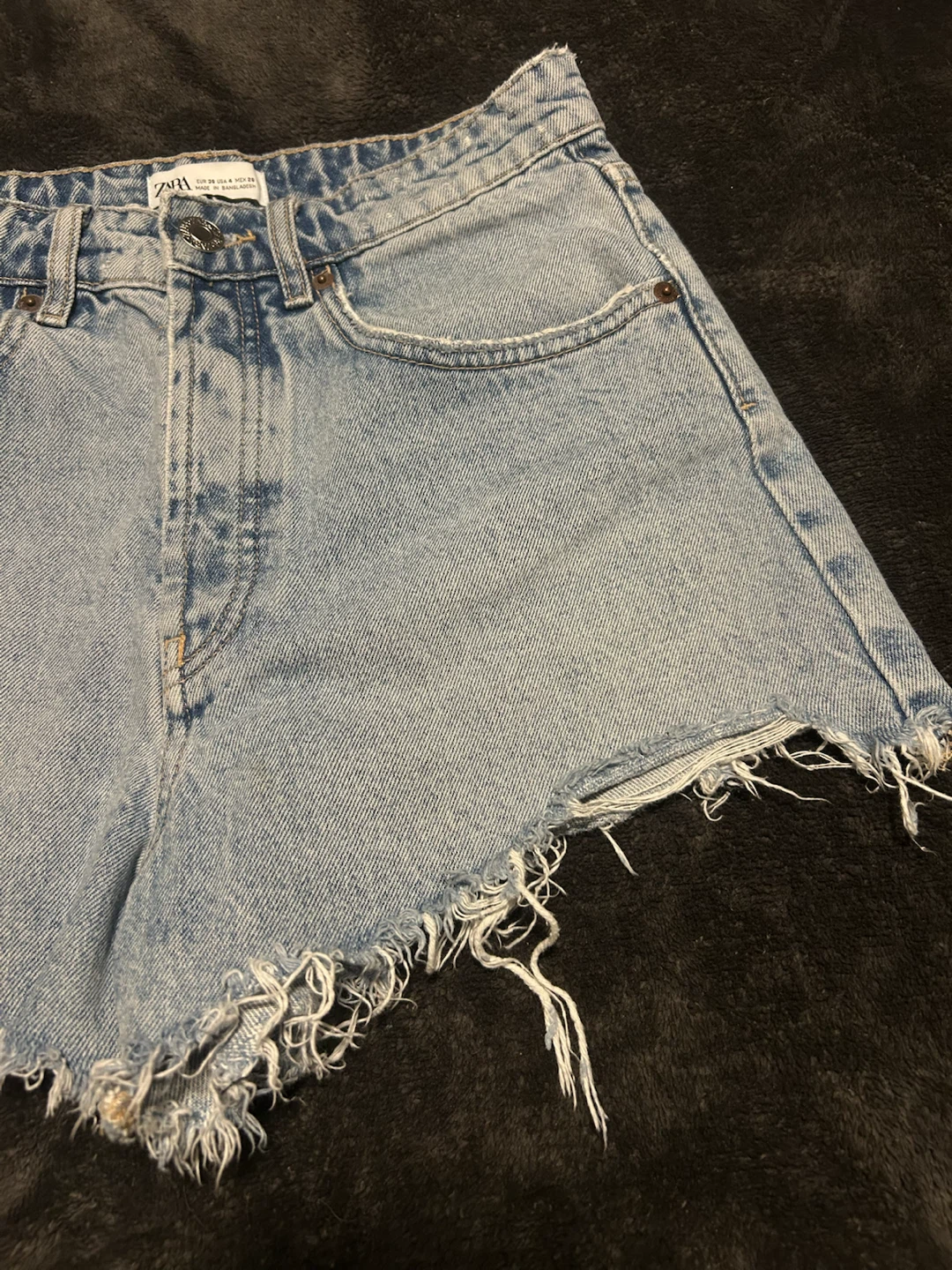 Zara Denim Cutoff Shorts Size 4 - photo 2