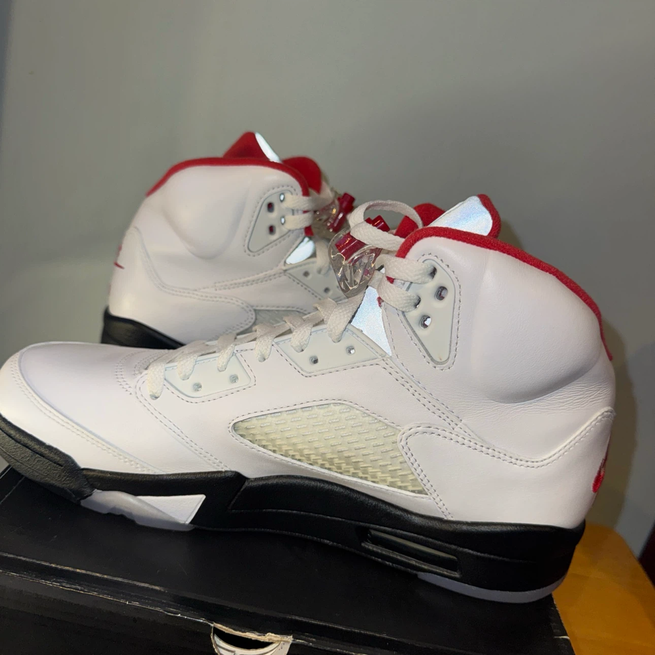 Jordan retro 5 fire red ( silver tongue ) - photo 4
