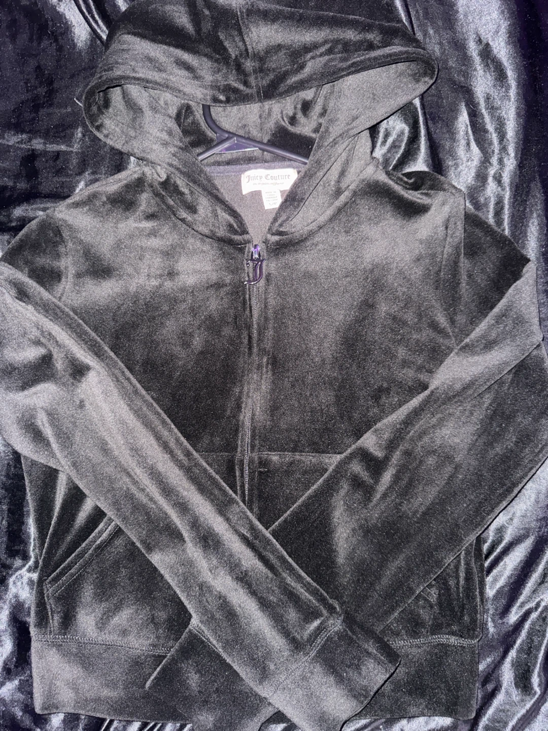 Juicy Couture Black Velour Zip-Up Hoodie - photo 2