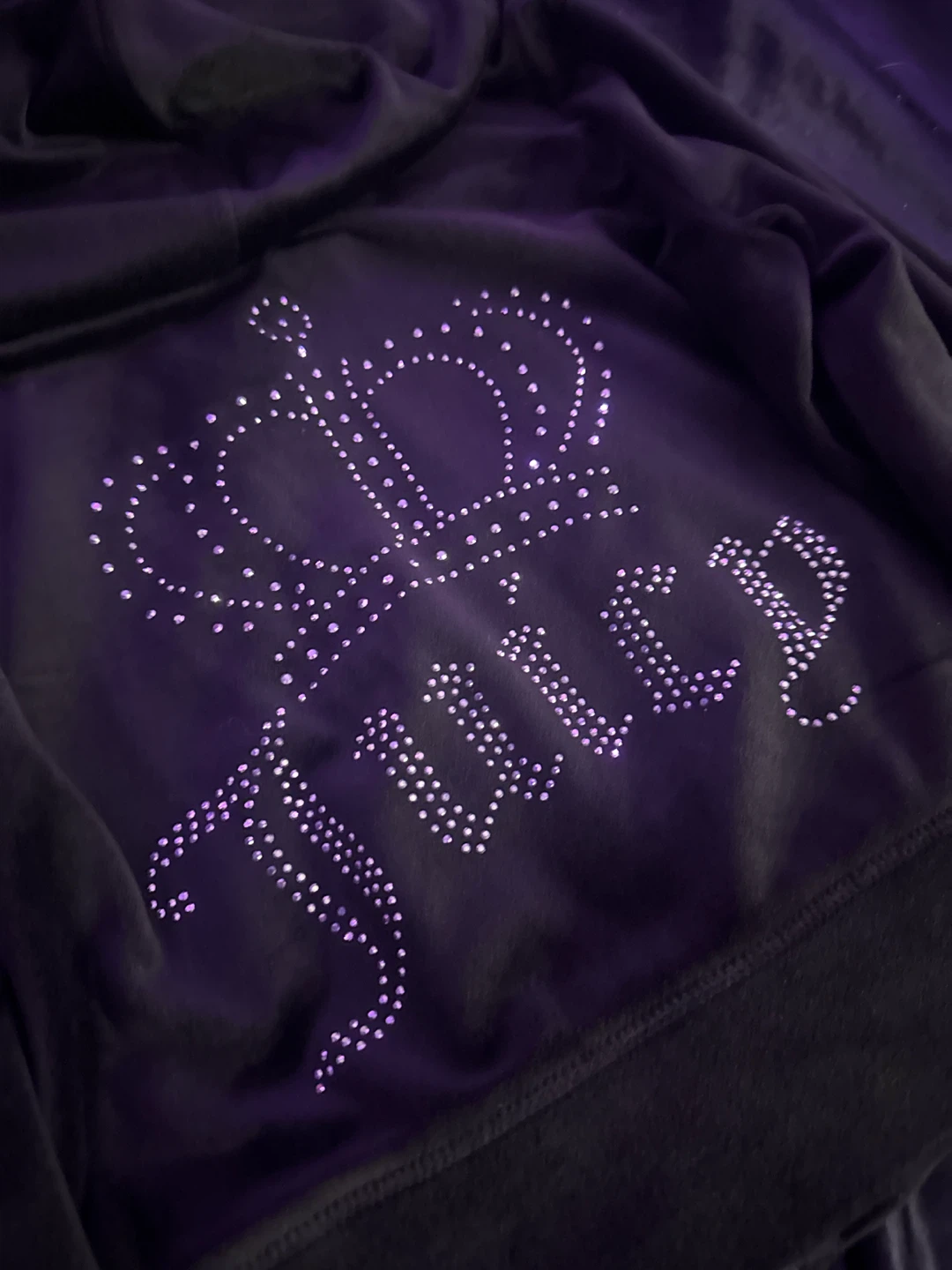 Juicy Couture Black Velour Zip-Up Hoodie