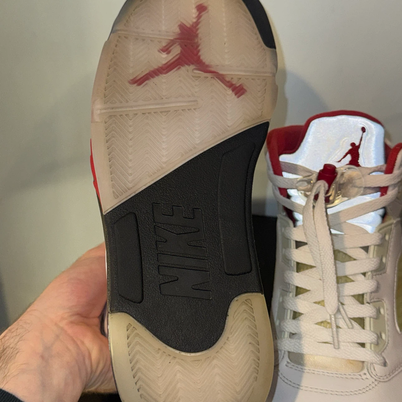 Jordan retro 5 fire red (silver tongue ) size 11 - photo 5