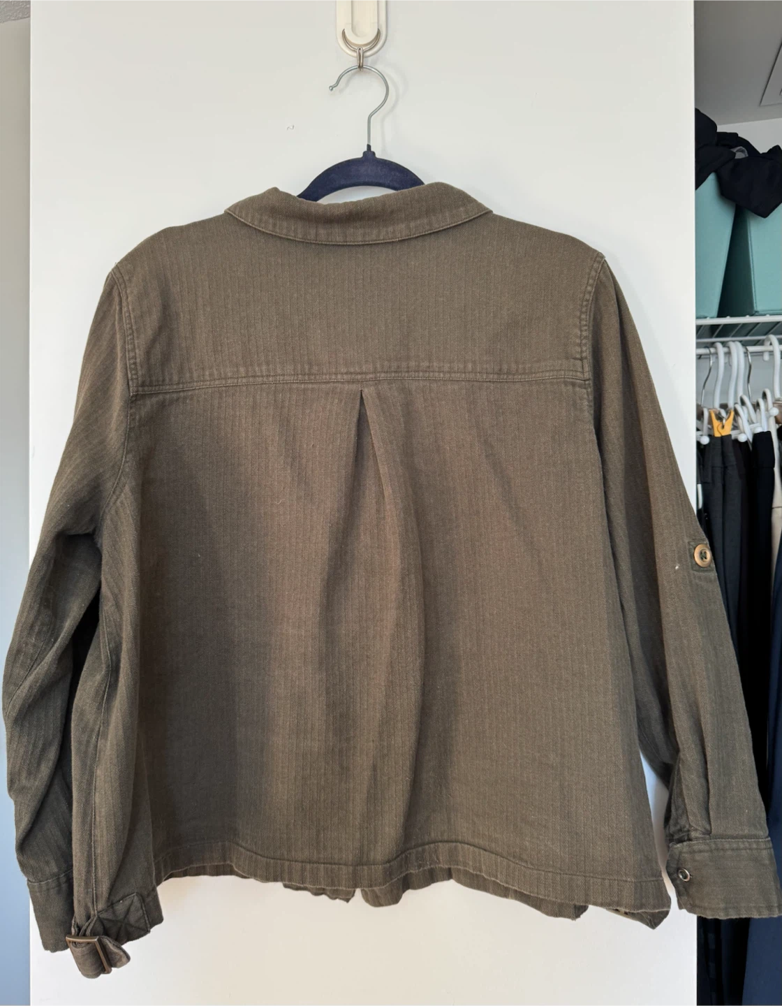 100% cotton olive utility jacket - photo 3