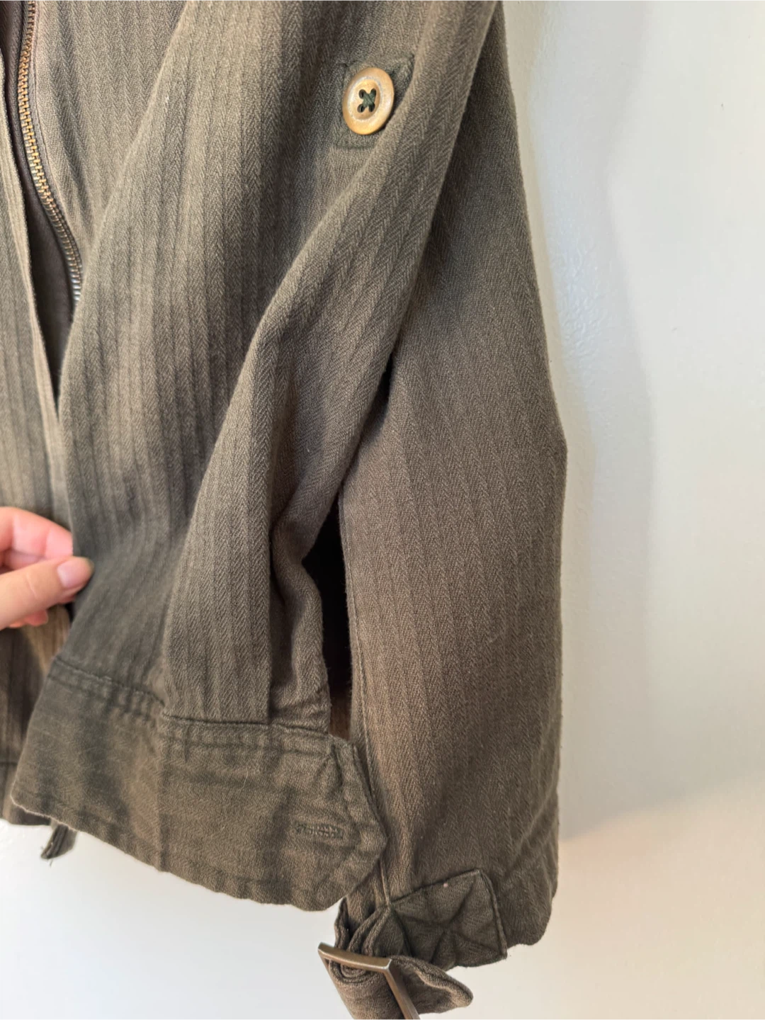 100% cotton olive utility jacket - photo 4