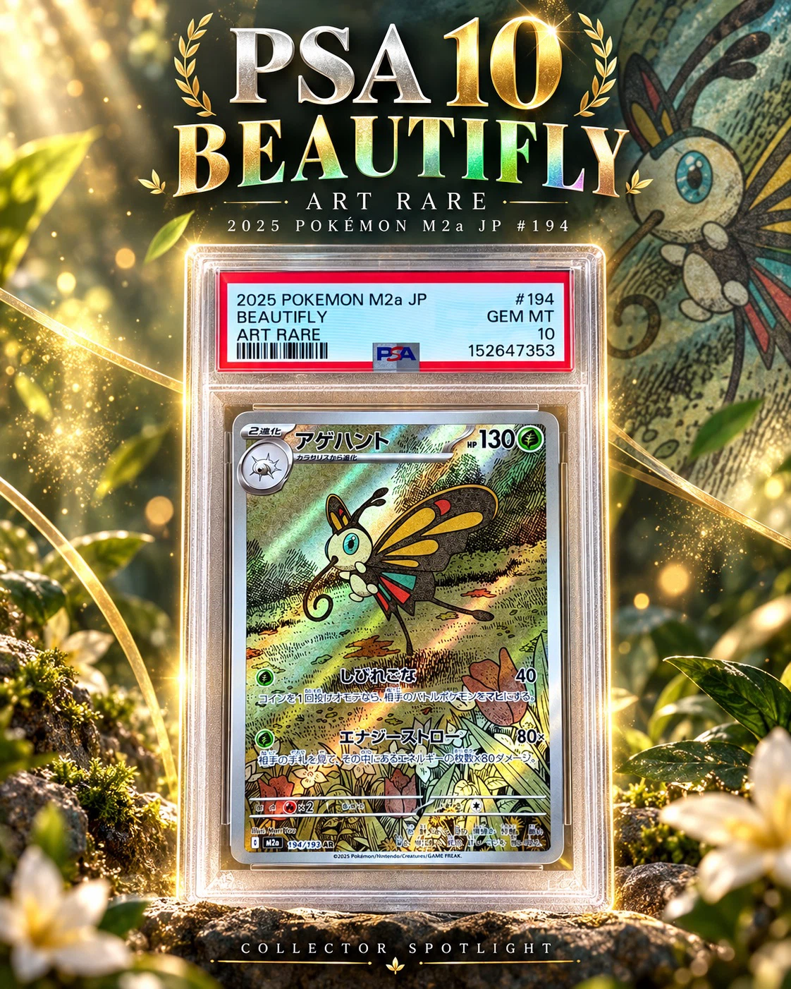 PSA 10 Beautifly Art Rare Japanese Pokemon Card