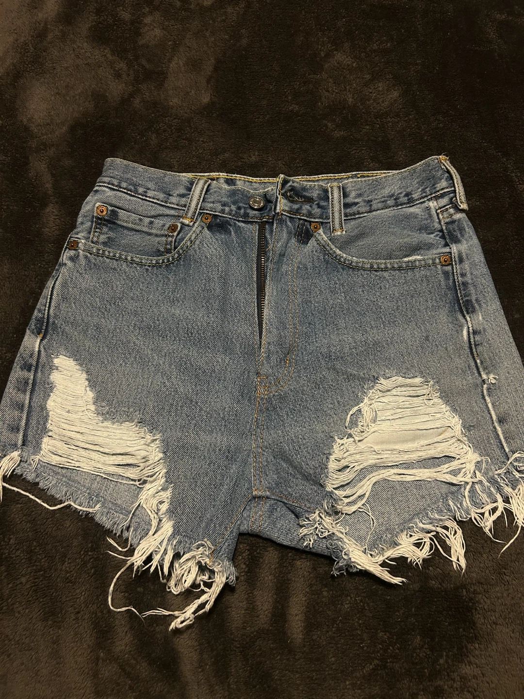 Levi's 505 Distressed Denim Shorts