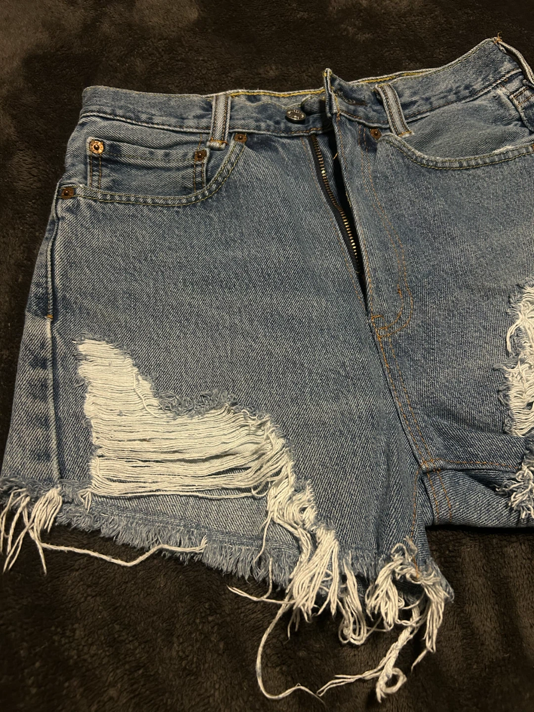 Levi's 505 Distressed Denim Shorts - photo 3