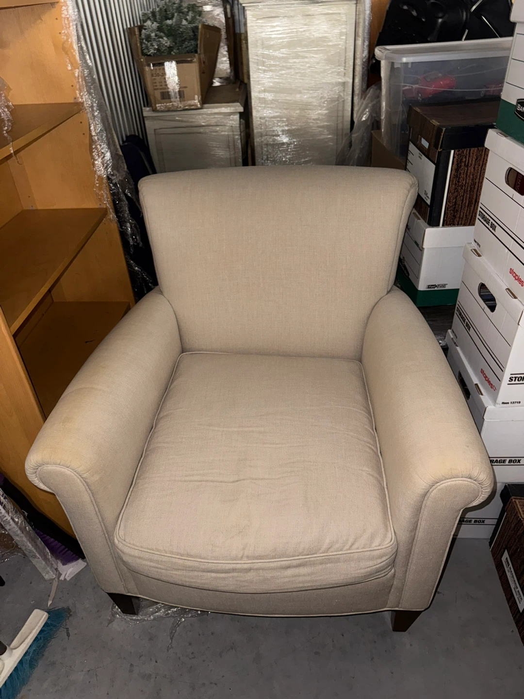 Beige Upholstered Armchair (2 chairs)