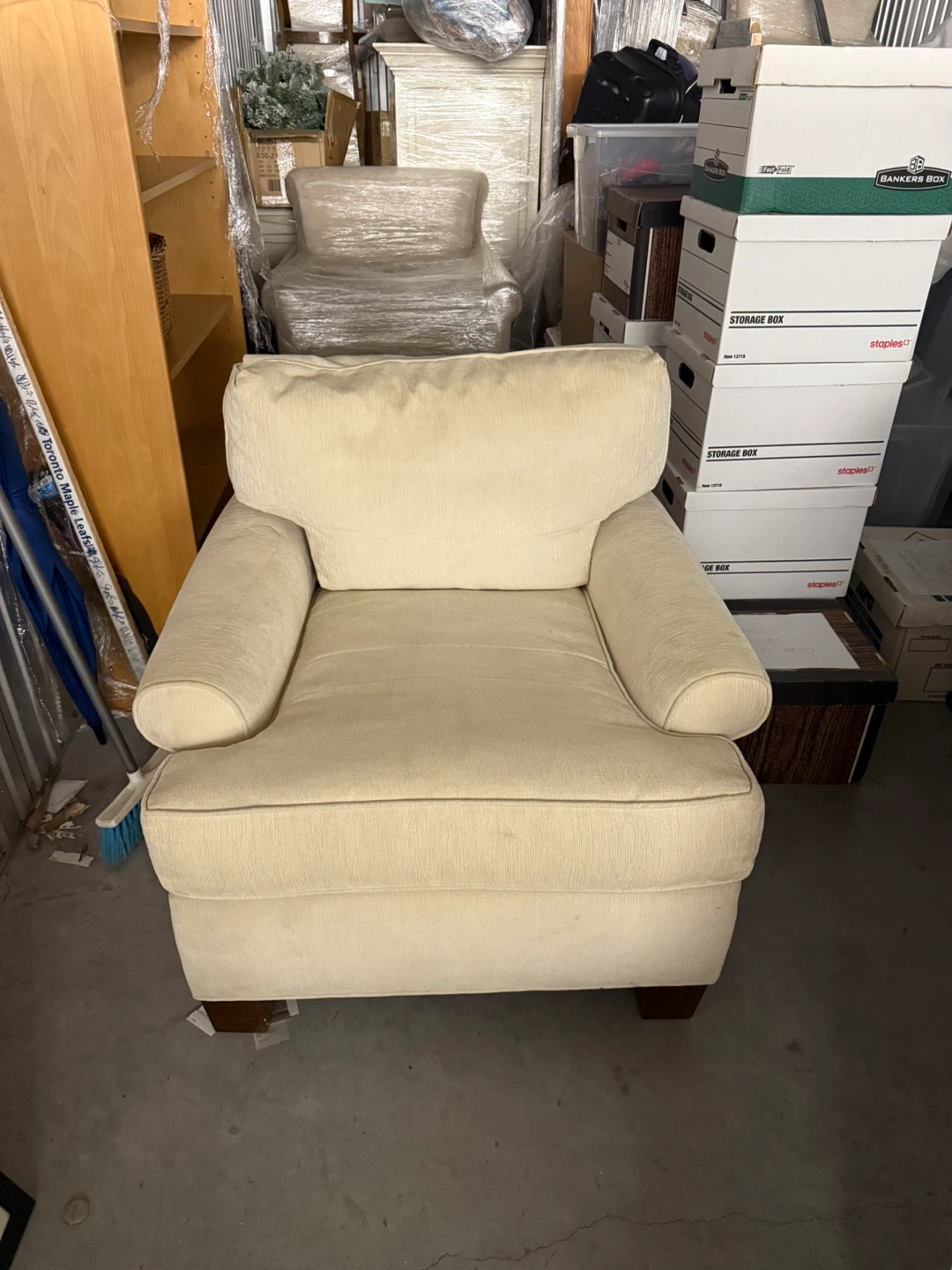 Beige Upholstered Armchair (2 chairs)
