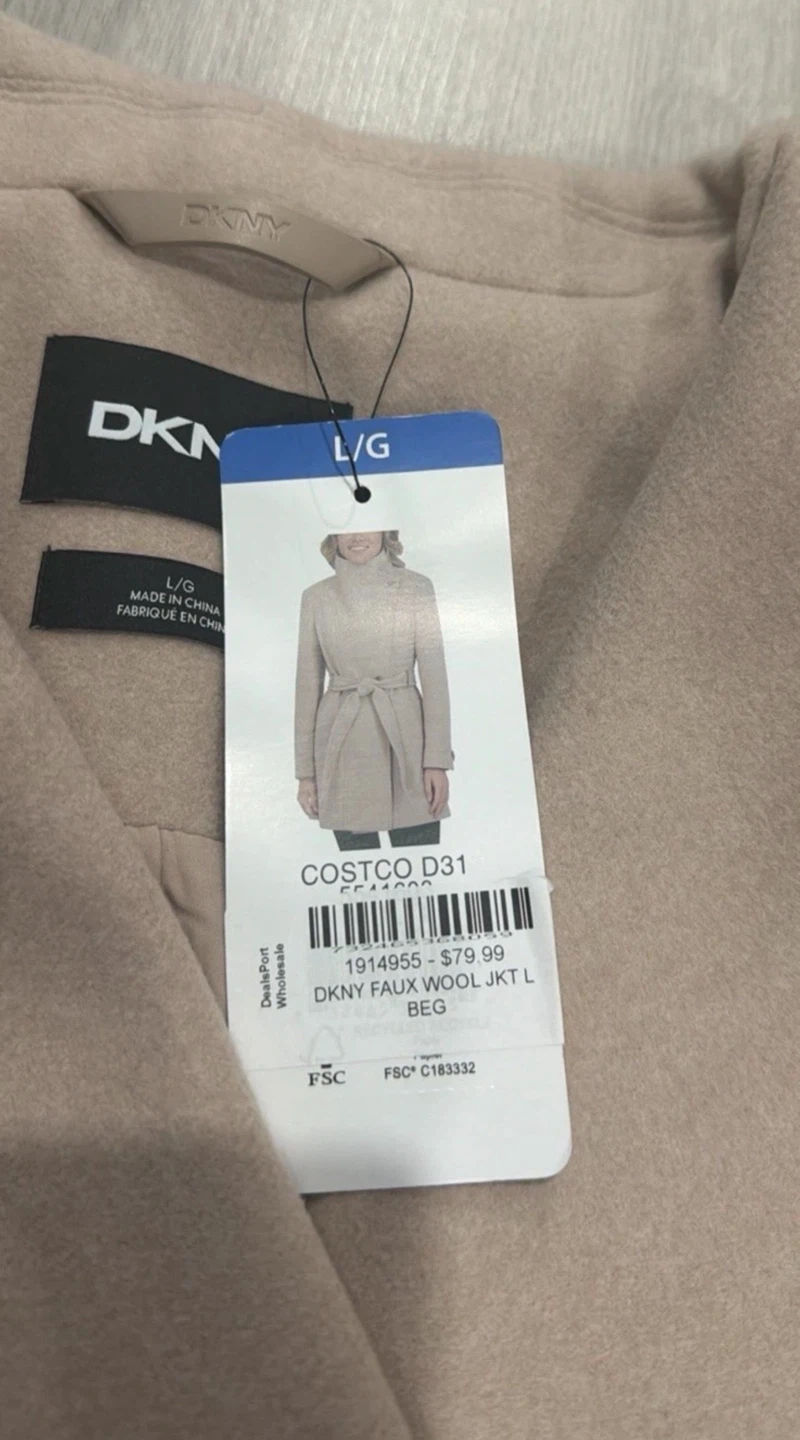 DKNY Pull Over Wool Coat new Size L - photo 4