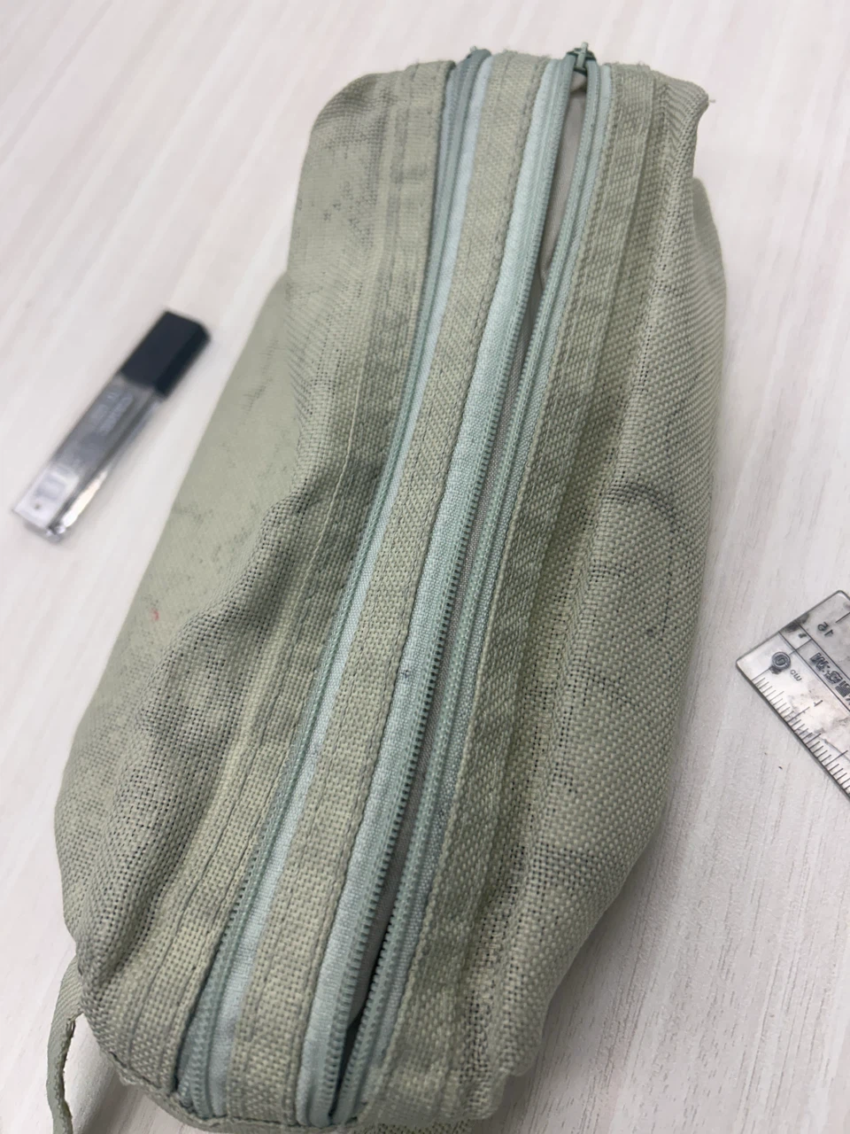Light Green Canvas Pencil Case