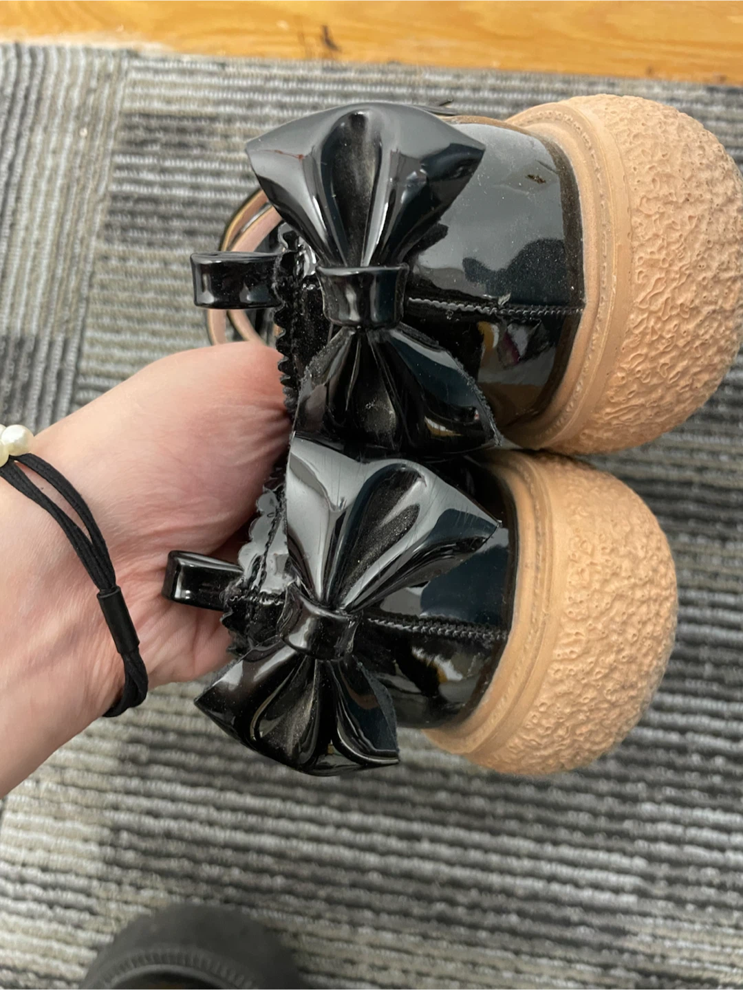 Black cat Lolita style shoes size 9 - photo 2