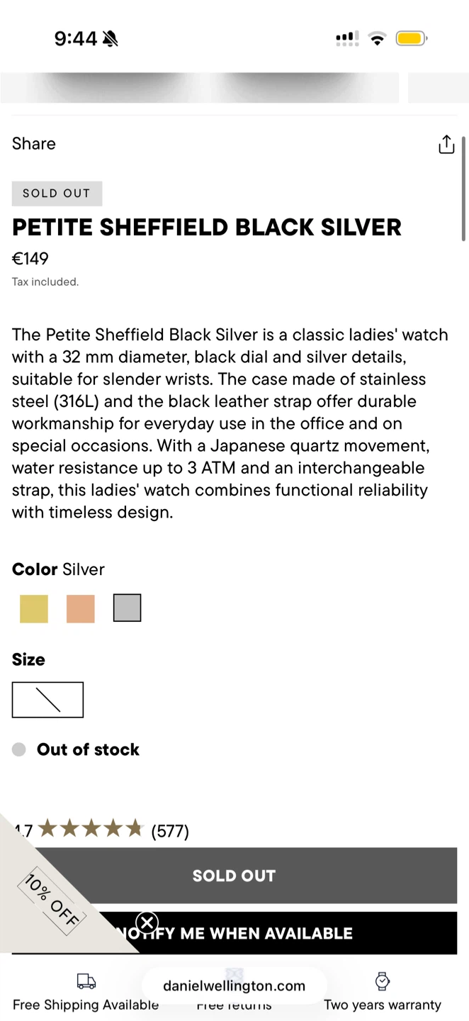 Daniel Wellington Petite Sheffield Watch (silver black) - photo 5