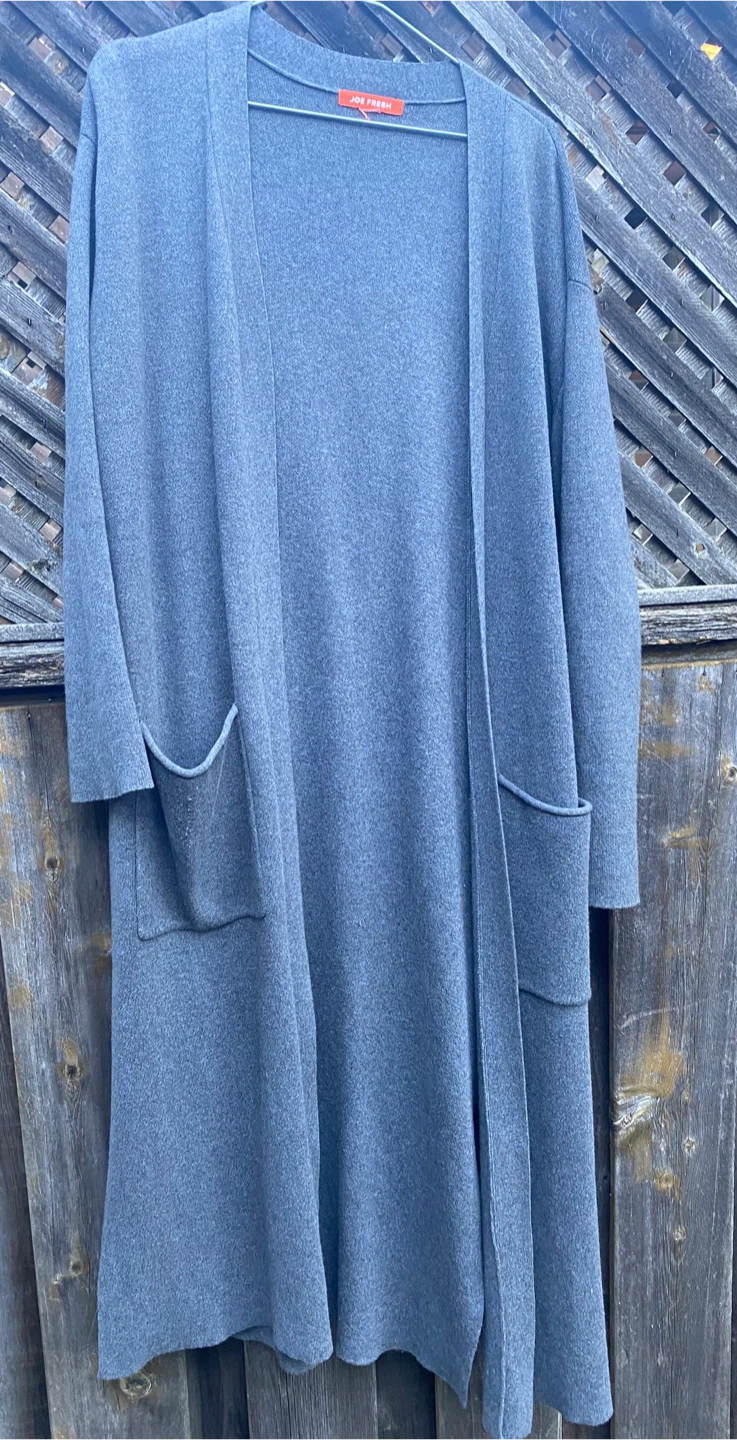 Joe Fresh Grey Long Cardigan, Size S/M