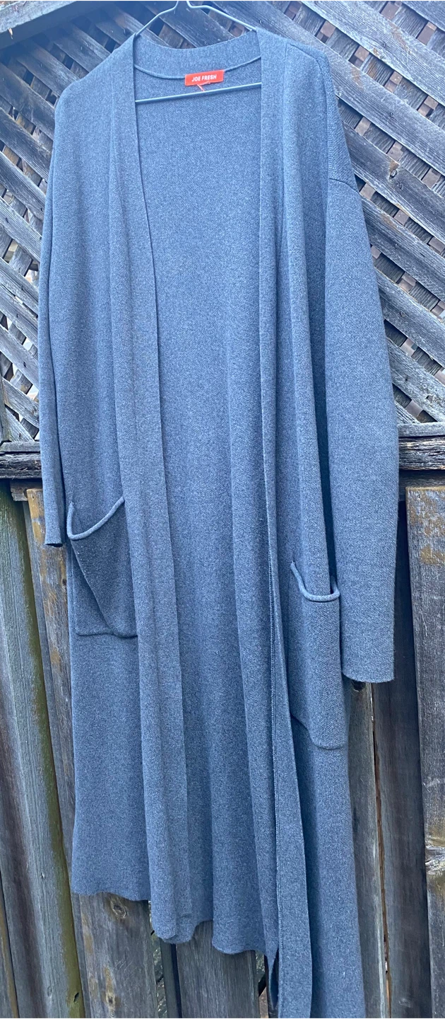 Joe Fresh Grey Long Cardigan, Size S/M - photo 2