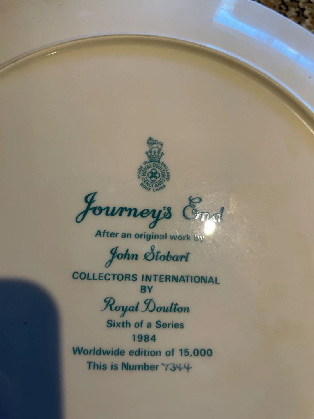 Royal Doulton Journey's End Collector Plate - photo 3