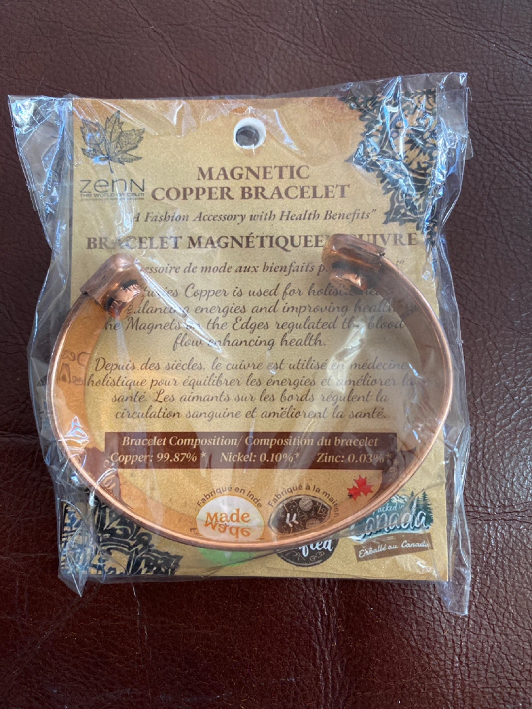 Magnetic copper bracelet
