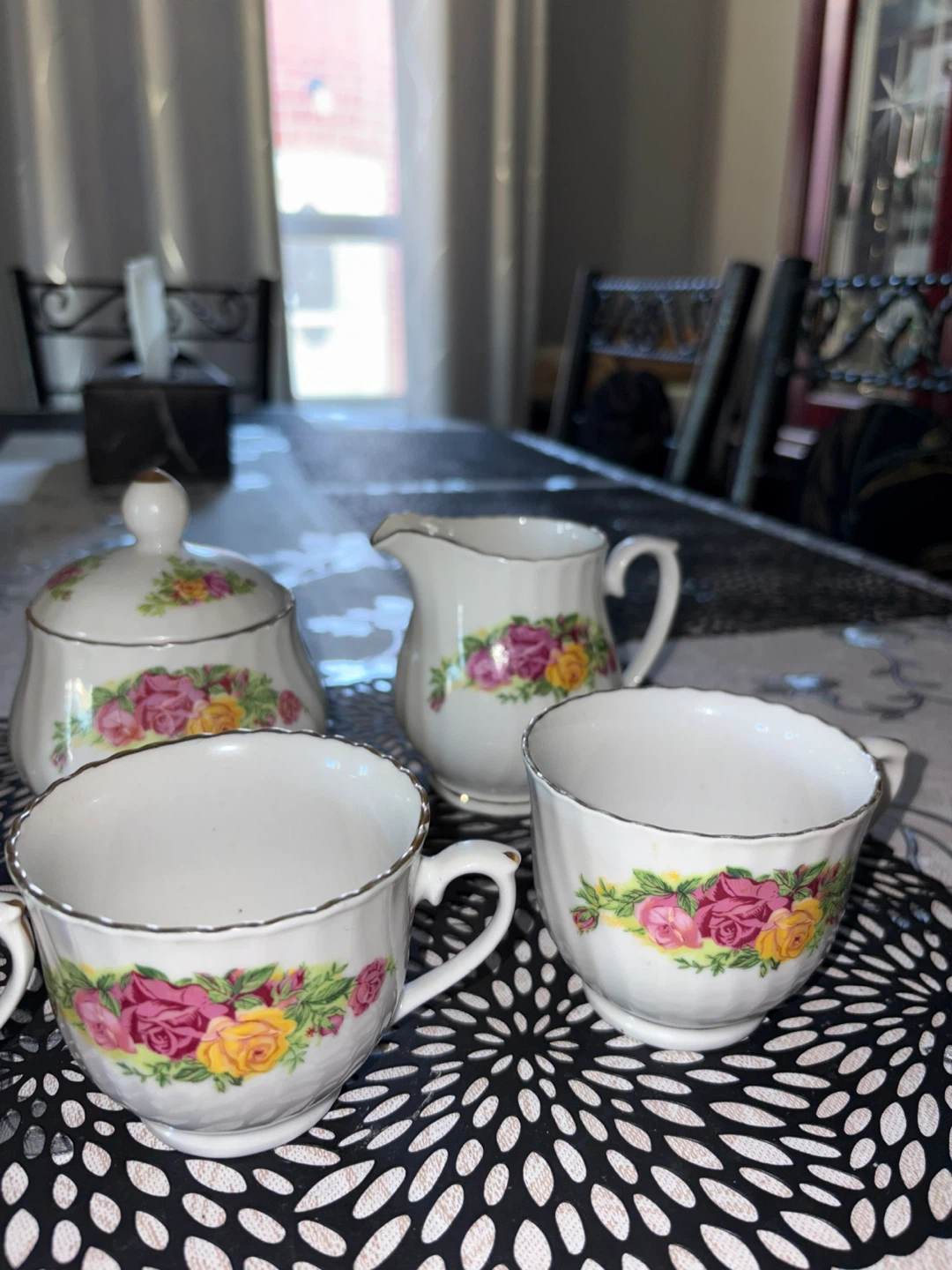 Vintage Regent China English Rose 7-Piece Tea Set - photo 5