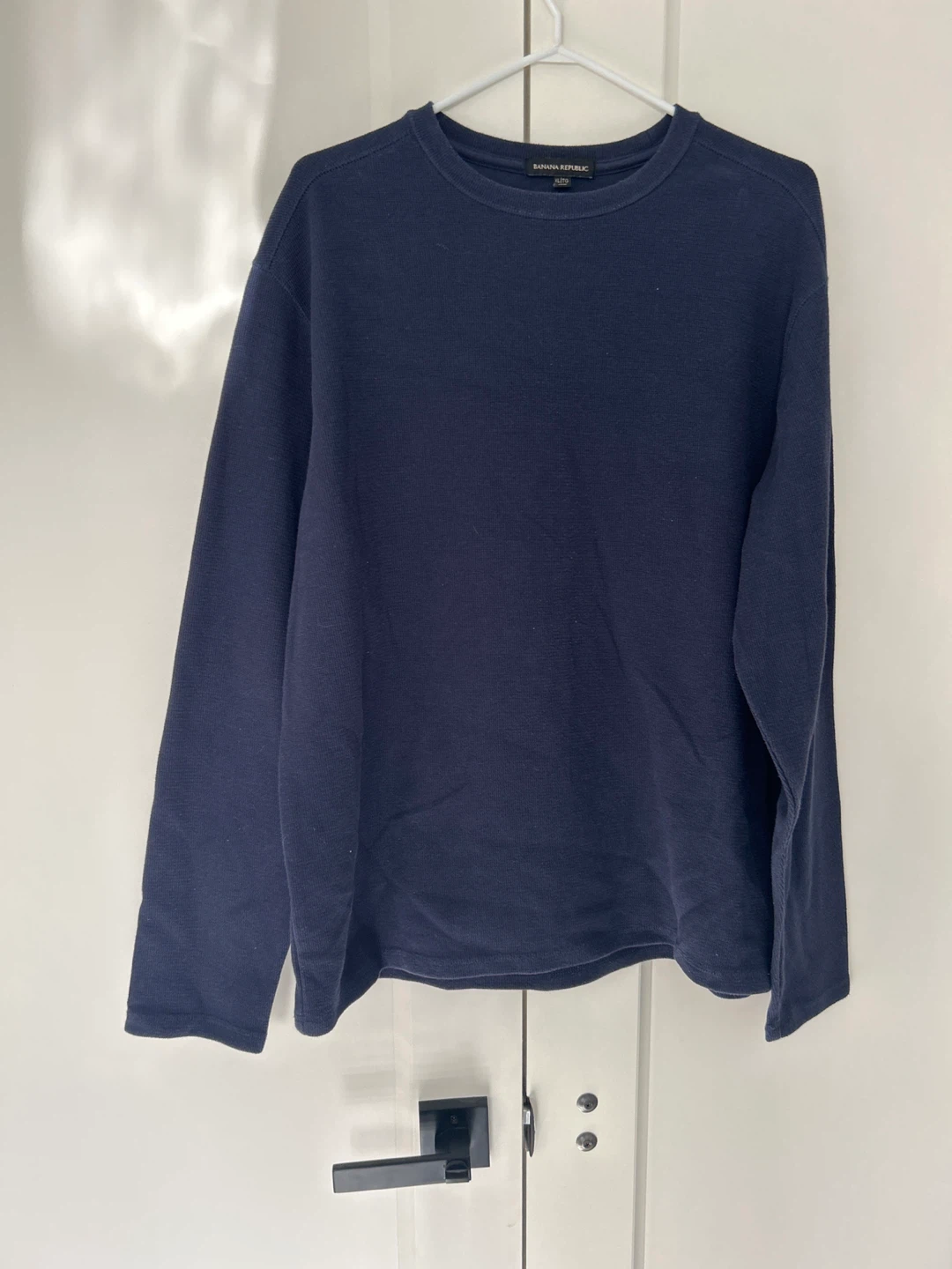 Banana Republic Navy Waffle Knit Crewneck XL