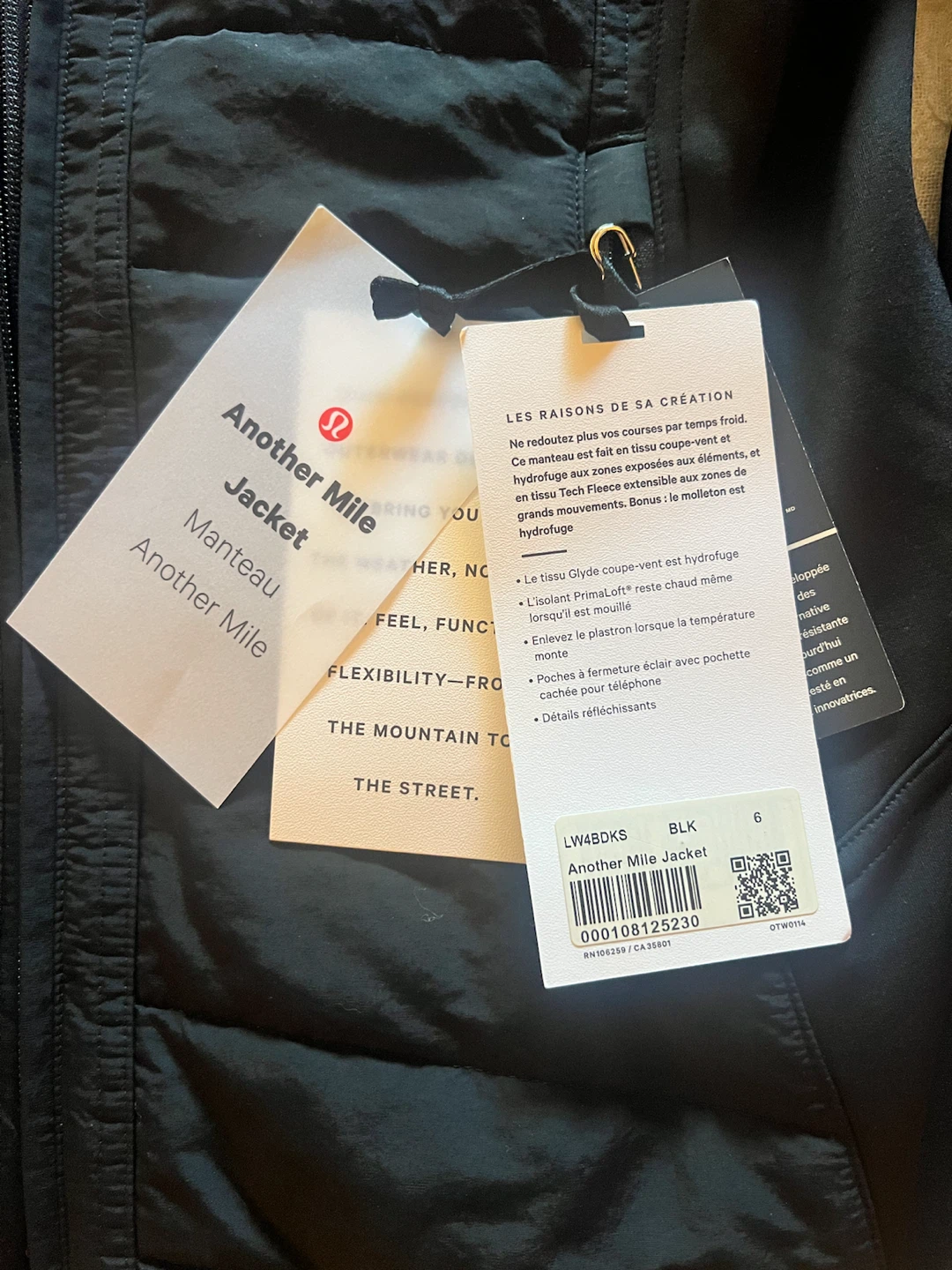 Lululemon Another Mile Jacket, Black, Size 6 - photo 2