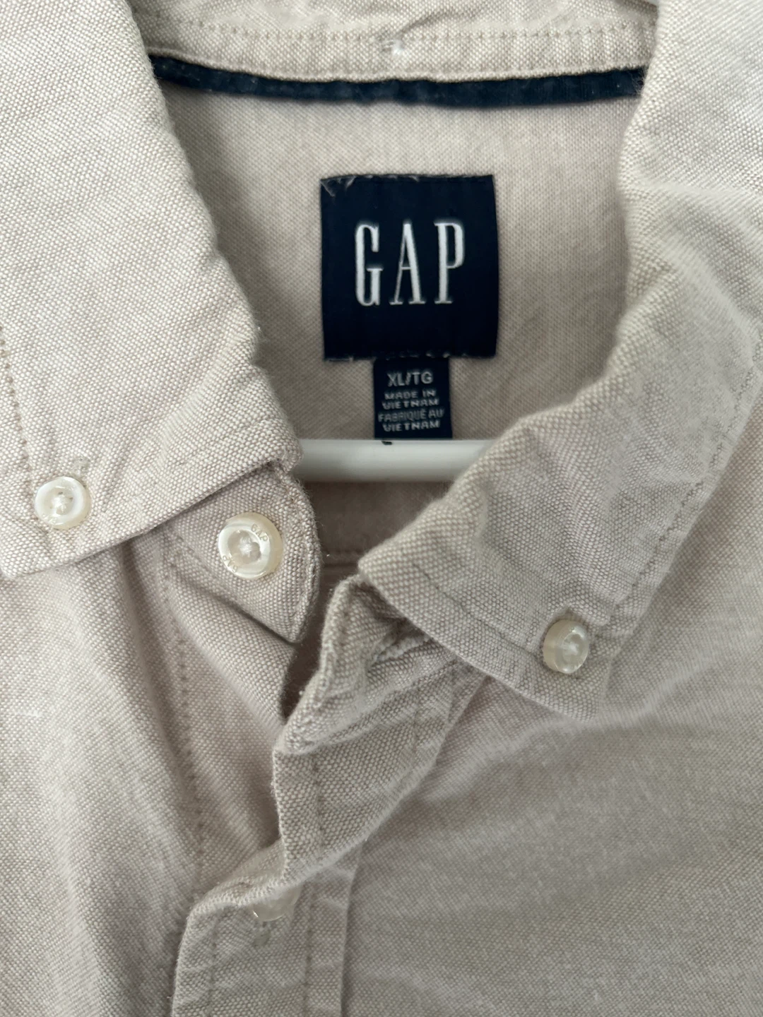 Gap Beige Long Sleeve Button Down Shirt - photo 2