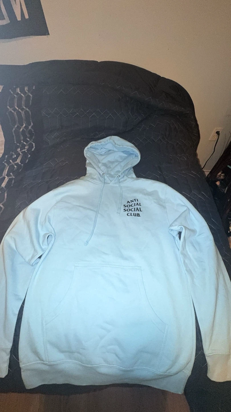 Baby blue anti social club hoodie