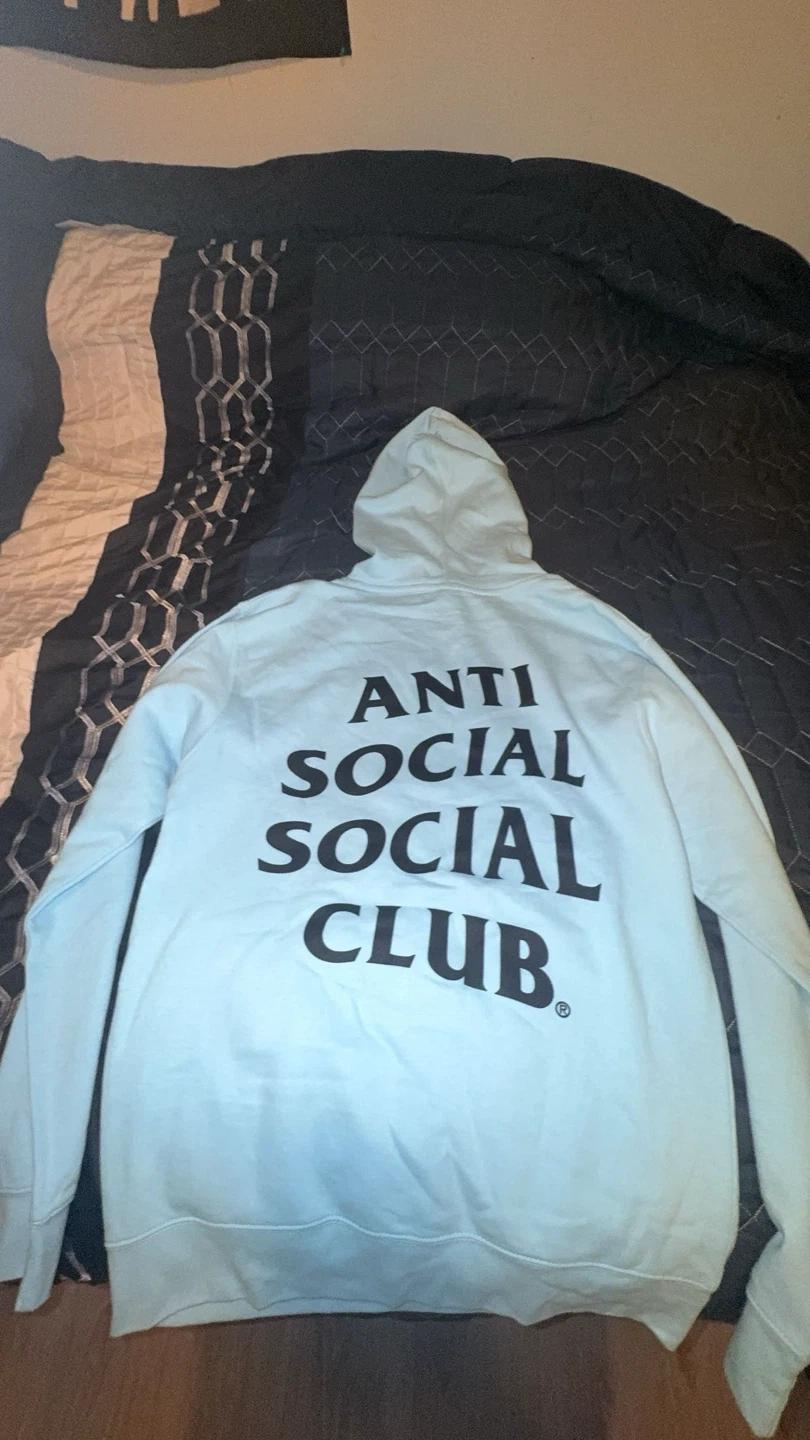 Baby blue anti social club hoodie - photo 2