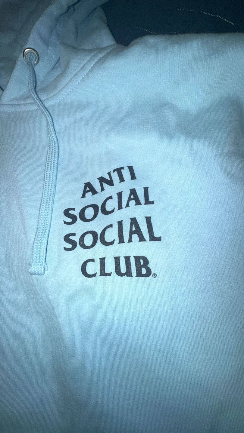 Baby blue anti social club hoodie - photo 3