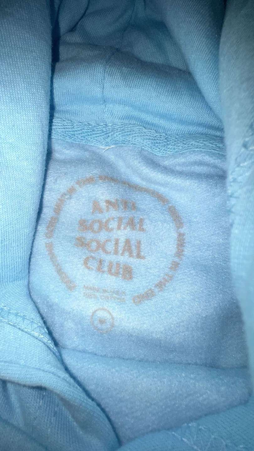 Baby blue anti social club hoodie - photo 4